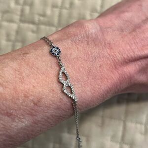 Elegant Silver Bracelet with Blue Accents